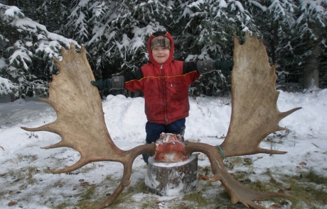 Little-Boy-and-Big-Moose-Antlers